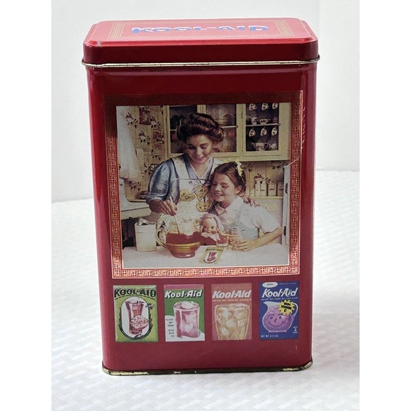 Vintage Kool-Aid Tin Red Collectible Canister Metal Empty Can - Picture 1 of 9